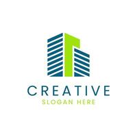 Modern tower building logo design vector image