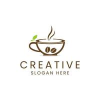 Green coffee logo design vector image