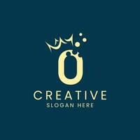 Luxury Letter O Crown Logo. kingdom sign with Beauty, Fashion, Star, Elegant Concept Symbol vector