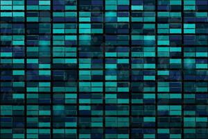 Abstract blue techno puzzle geometric background with squares bricks vector