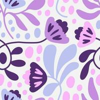 Playful flowers abstract seamless pattern vector