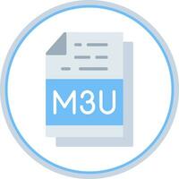 M3U File Format Vector Icon Design