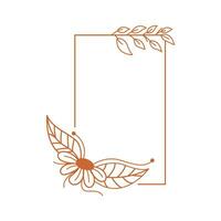 Aesthetic Frame Background , Flower , Folar , Line Template Element Decoration vector