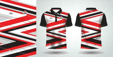 black red polo shirt sport sublimation jersey template vector