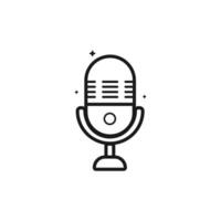 Microphone Outline Icon Vector Template