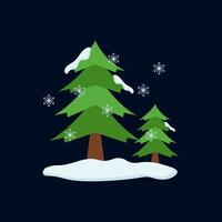 Snow Tree Illustration Vector