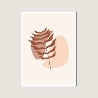 Aesthetic Leaf with Abstract Shape , Boho , Canvas , decoration vector