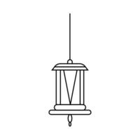 Islamic Lantern Line Outline Vector , Modern Lantern for Decoration Celebration .