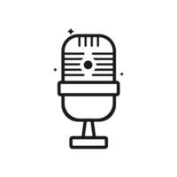 Microphone Outline Icon Vector Template