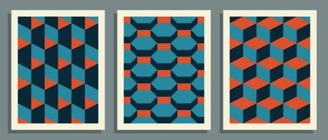 Abstract posters set. Geometric cover, background. Vector illustration.