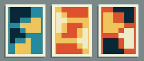 Abstract posters set. Geometric cover artwork, background design. Vector illustration.