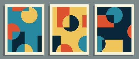 Abstract posters set. Geometric cover, background. Vector illustration.