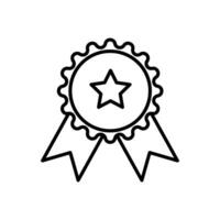 Medal Line Vector Icon , Winner Icon , Outline Medal