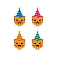 Cute Cat Birthday Party Illustration Free Vector