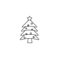 Christmas Tree Line Vector, celebration, decoration element vector