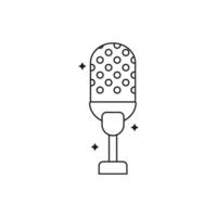 Microphone Outline Icon Vector Template