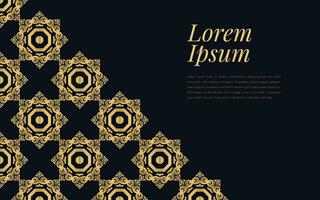 Gold and Black Ace of Spades Pattern on Geometric Mosaic Abstract Background Luxury Ornament Style. vector