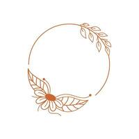 Aesthetic Frame Background , Flower , Folar , Line Template Element Decoration vector