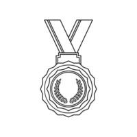 Medal Line Vector Icon , Winner Icon , Outline Medal