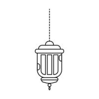 islámico linterna línea contorno vector , moderno linterna para decoración celebracion .