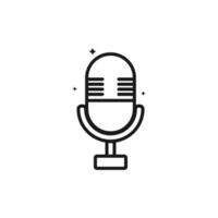 Microphone Outline Icon Vector Template