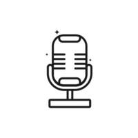 Microphone Outline Icon Vector Template