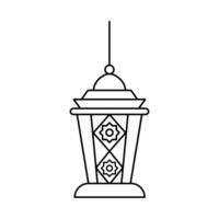 Islamic Lantern Line Outline Vector , Modern Lantern for Decoration Celebration .