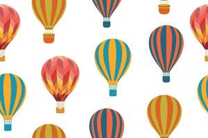 Seamless pattern with balloons. Flight in the sky and summer fun concept. Vector illustration. Vector