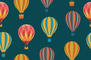 Seamless pattern with balloons. Flight in the sky and summer fun concept. Vector illustration. Vector