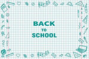 Banner background design sketch outline element of education,Template for school.Doodle style. Vector