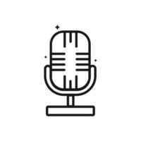 Microphone Outline Icon Vector Template