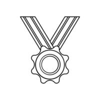 Medal Line Vector Icon , Winner Icon , Outline Medal
