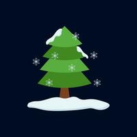 Snow Tree Illustration Vector