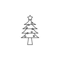 Christmas Tree Line Vector, celebration, decoration element vector