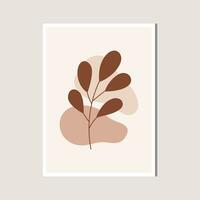 Aesthetic Leaf with Abstract Shape , Boho , Canvas , decoration vector