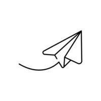 Paper Plane Line Vector Element , Symbol and Icon Outline .