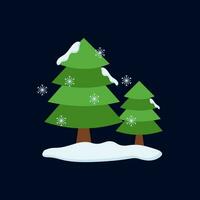 Snow Tree Illustration Vector