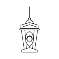 Islamic Lantern Line Outline Vector , Modern Lantern for Decoration Celebration .