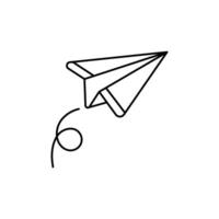 Paper Plane Line Vector Element , Symbol and Icon Outline .