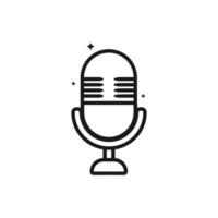 Microphone Outline Icon Vector Template