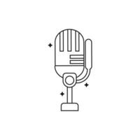 Microphone Outline Icon Vector Template