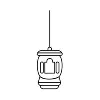 Islamic Lantern Line Outline Vector , Modern Lantern for Decoration Celebration .