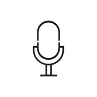 Microphone Outline Icon Vector Template