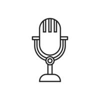 Microphone Outline Icon Vector Template