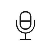 Microphone Outline Icon Vector Template