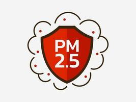 Air Pollution icon logo infographic PM 2.5, Dust PM 2.5 protection concept, Vector illustration.