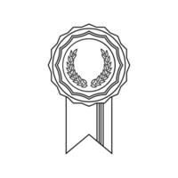 Medal Line Vector Icon , Winner Icon , Outline Medal