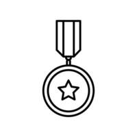 medalla línea vector icono , ganador icono , contorno medalla