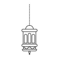 Islamic Lantern Line Outline Vector , Modern Lantern for Decoration Celebration .