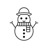 Snowman Outline Icon Vector , Winter , Snowman Illustration